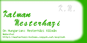 kalman mesterhazi business card