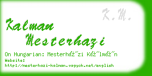 kalman mesterhazi business card